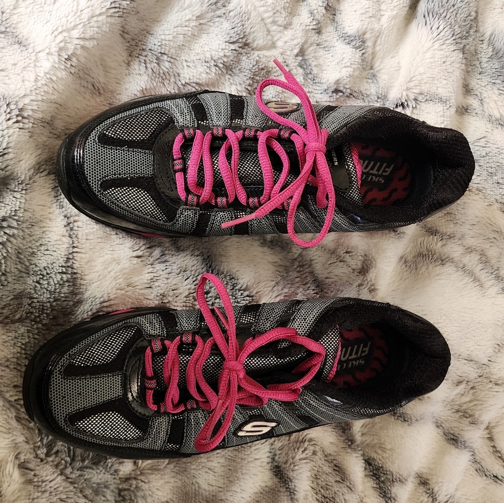 Skechers Shape Ups Fitness Women's Black and Pink Sneakers